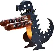 Fire Pit Sausage Cooker, Funny Hot Dog Holders - Tabletop BBQ Accessory | Dinosaur BBQ Rack, Grilling Cookware & Rotisseries for Outdoor Kitchen Camping Parties Grilling Commercial Home