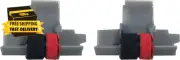 Package of Two Casio HR-100TM and HR-150TM Calculator Ink Roller, Black and Red