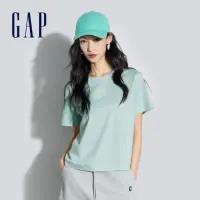 在飛比找momo購物網優惠-【GAP】女裝 Logo圓領短袖T恤-淺綠色(874321)