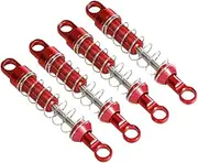 RC Shock Absorber, RC Car Part, Aluminum Alloy Replacement RC Damper Upgrade for MN99S MN168 MN78 MN82 1:12 RC Model Car Part, 1 Set red