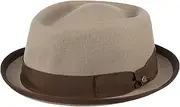 [LIERYS] Fedora Pork Pie Made of Wool Felt Women/Men - Porkpie Hat Water-Repellent & Crushable - Felt Hat Summer/Winter - Men's Hat