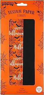 Eurowrap Halloween 8 Sheets Decorative Tissue Paper for Gift Wrapping & Crafts Halloween Themed Orange and Black
