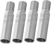 4pcs Car Valve Cars Tire Valve Tool Valve Extenders Tire Valve Extension Hose Tire Valve Stem Extenders Tire Caps Valve Extensions for Dual Wheels Chrome Plated Copper Silver
