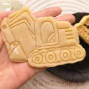 Excavator Digger Yellow Crane Bulldozer Vehicle Tractor Cookie Cutter