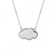 D For Diamond Childrens Necklace - Sterling Silver Cloud N4561
