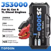 TOPDON USB Car Jump Starter Pack Booster Battery Charger Power Bank 3000A AU