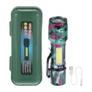 Scalable LED Torch 3 Mode White Light USB Rechargeable, Camouflage Red and Green