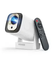 【Auto Focus&1080P】 Mini Smart Projector with 4K Support, Portable White