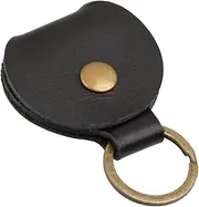[Harts] Genuine Black Leather Pound Pouch with a Trolley Token of Your Selection Fob Keyring Pound Pouch Keychain Key Ring Holder, Black, L, Welsh