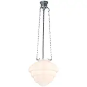 Fairfield Chrome 3 Chain Pendants Lights Art Deco Lighting Beehive Gloss Retro Period