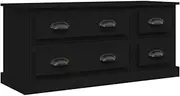 TV Cabinet TV Stand Entertainment Unit TV Console Black Engineered Wood vidaXL