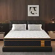 [Qabefy] Queen Mattress, 12 Inch Memory Foam Hybrid Mattress in a Box, Medium Firm and Individually Pocket Springs - Pressure Relief, CertiPUR-US Certified, Motion Isolation