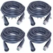 4pack 25ft foot 3 pin XLR male to female cable shielded balanced microphone cord