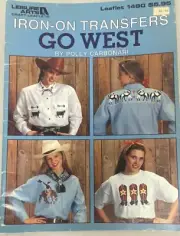 Iron-On Transfers GO WEST kby PPolly Carbonari Leisure Arts Leaflet 1480 New