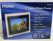HAIER 7" DIGITAL PHOTO FRAME PF7 10 SD/MMC/MS/XD CARD READER Remote 8MB Memory
