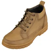 TOTO Men's Invisible 2.8" Height Increasing Elevator Combat Oxhide LAce Up Boot