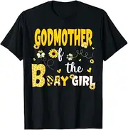[X.Style] Godmother of The Bee Day Girl Funny Bee Birthday Party ds613 T-Shirt (S) Black