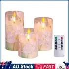 3Pcs Flower LED Candle Light Flameless Candles for Desktop Decor (Iris)