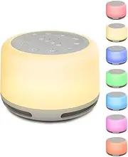 Epzia White Noise Machine Portable Sound Machine Color Noise Sound Machines with 30 Soothing Sounds for Baby Adults, 7 Colors Night Light, 3 Timer.Memory Function Noise Canceling for Office, Sleep, Home