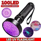 100 LED 395 nM UV Ultra Violet Flashlight Blacklight Torch Light Inspection Lamp