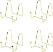 Display Stand, 4 Pcs Metal Plate Stands for Display, Easel Plate Holder Stands, Plate Holder Display Stand, Metal Frame Holder Stand, Tabletop Picture Frame Stand for Plate Dish Photo Book (S)