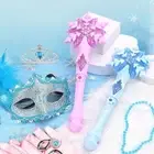Princess Light Up Snowflake Wand ABS Glow Snowflake Wand Children Toy