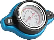 Universal Thermostatic Radiator Cap Water Tank Cover Leakproof with Temperature for Car Engine, Aluminum Alloy + Silicone Rubber Dark Blue (Small head 0.9bar)