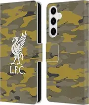 Head Case Designs Officially Licensed Liverpool Football Club Royal Colourways Liver Bird Camou Leather Book Wallet Case Cover Compatible with Samsung Galaxy S24+ 5G