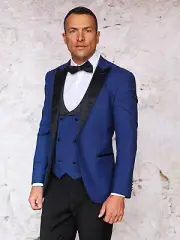 NWT 40R SAPPHIRE MENS SUIT, TAILOR FIT, 2 SIDE VENT, FLAT FRONT PANTS,