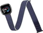 [Chinber] Nylon Sport Ankle/Arm Band Compatible with Fitbit Versa 4/Fitbit Versa 3 /Fitbit Sense 2/Fitbit Sense Bands,Elastic Nylon Braided Arm Strap Replacement Wristband for Women Men