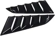 Car Rear Side Window Louvers Compatible for Chevrolet Corvette C7 2014-2019 Triangular Window Glass Blinds(Bright Black)