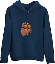 [Generic] African Women Gift Bright Head Tie Art Present for Her Navy and Muticolor Unisex Hoodie