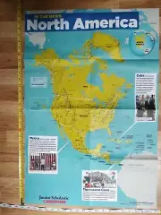 NEW Jr Scholastic NORTH AMERICA Map and ELECTION LINGO Pinup Poster