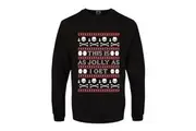 Grindstore Mens This Is As Jolly As I Get Christmas Jumper (Black) - UTGR1919