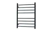 Radiant RTR530 Round Bar Heated Towel Rail - 530 x 700mm- Matte Black - Stainless Steel - Bottom Right/Top Left Wiring
