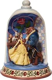 Jim Shore Disney Traditions - Beauty & The Beast Rose Dome - Enchanted Love