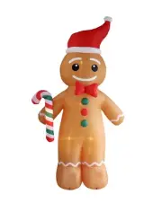 12 Foot Tall JUMBO Christmas Inflatable Gingerbread Man Yard Balloon Decoration