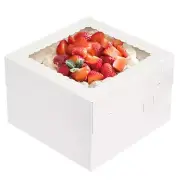 Moretoes Pcs Cake Boxes x12x8 Inch White Bakery Boxes with Window Cake Container