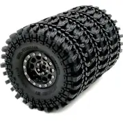 4x RC 1.9 Beadlock Wheels and Tires Tyre 121mm Tall For 1/10 Crawler TRX4 SCX10