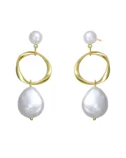 Genevive 18K Over Silver 7-19mm Freshwater Pearl Earrings