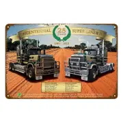 Tin Metal Sign Truck Mark Super-line 1988 20x30cm Rustic Look Vintage