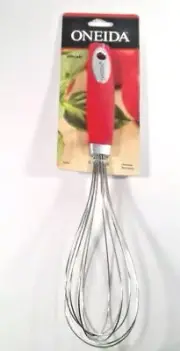 Oneida Balloon shaped/ Utility Whisk Stainless Steel, Red