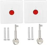 2pcs Emergency Button Switch Doorbells Push Tailgate Boot Stoppers Chime Opener Mounting Power Car Wired Blink Compatible Ring Cord Danger Alert Button for Mall Alarm Button White