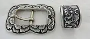 Jeremiah Watt White Bronze 5/8" Buckle & Keeper Loop Peony Horse Tack Headstall