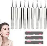 Usiveinborn Blackhead Remover, Usiveinborn Tweezers, Professional Stainless Steel Facial Blackhead Remover Tweezers, Blackhead/Pimple Extracto (3 Set)