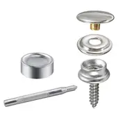 Snap Fastener Kit, 15 mm Canvas Stainless Steel Silver, Metal Button Industrial Installation Pliers Pack Setting Tools Marine Boat Cover Grade