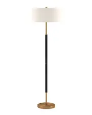Abraham + Ivy Simone Matte Black & Brass Floor Lamp