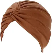 [Generic] Muslim Turban Hijabs Caps Solid Pre-Tied Hats Islamic Ruffle Bonnet Cotton Pleated Breathable Chemo Cancer Headwear