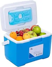 6LCar Fridge Mini Freezer Outdoor Refrigerator Electric Cooler Box with Temperature Display Portable Camping Fridge for Truck Boat Picnic Travel Food Bedroom Office Dorm (Color : Blue)