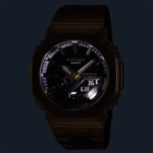 【CASIO 卡西歐】G-SHOCK 太陽能藍牙 金屬八角農家橡樹雙顯錶 母親節 禮物(GM-B2100GD-9A)